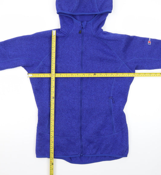Berghaus Women Blue Full Zip Hooded Fleece Jumper UK 12 M