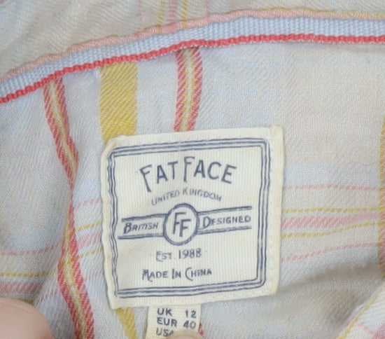 FatFace Women’s Multicoloured Cotton Check Long Sleeve Button-Up Shirt Size 12
