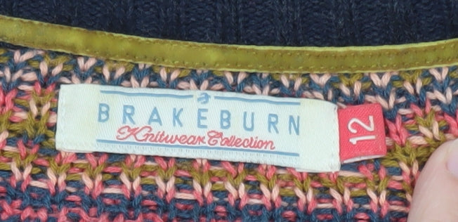 Brakeburn Women’s Blue Fair Isle Knit Jumper Dress Size 12