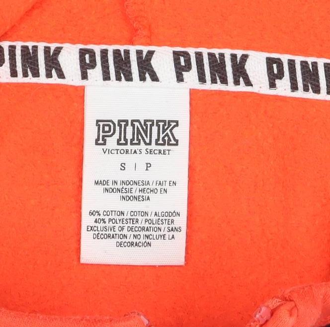 Victoria's Secret PINK Women's Orange S Half Zip Hoodie