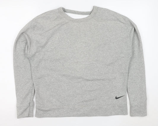 Nike Women's Grey Dri-FIT Pullover Sweatshirt Small Lightweight