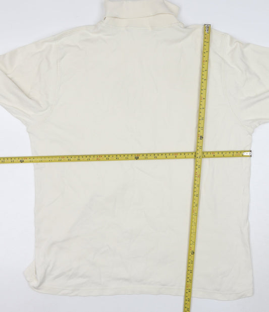 Lyle & Scott Men's Ivory Roll Neck Cotton Pullover Sweatshirt XL