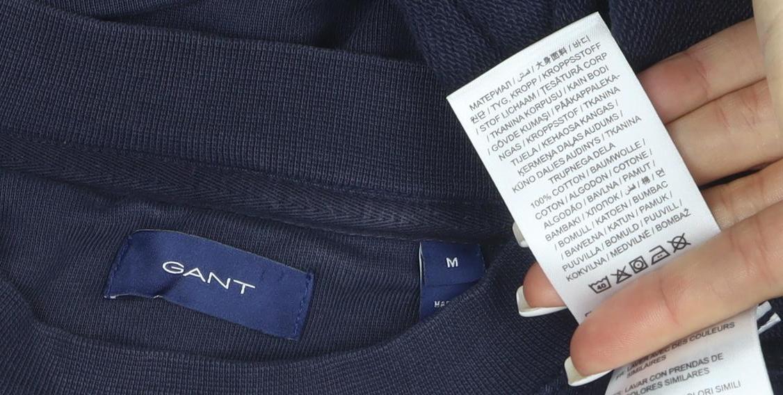GANT Womens Navy Blue Cotton Crew Neck Pullover Sweatshirt Size M