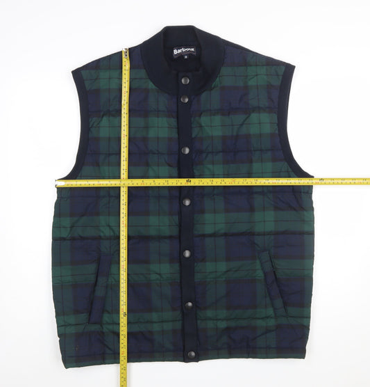 Barbour Men's Green Check Padded Waistcoat 2XL Bodywarmer Outdoor