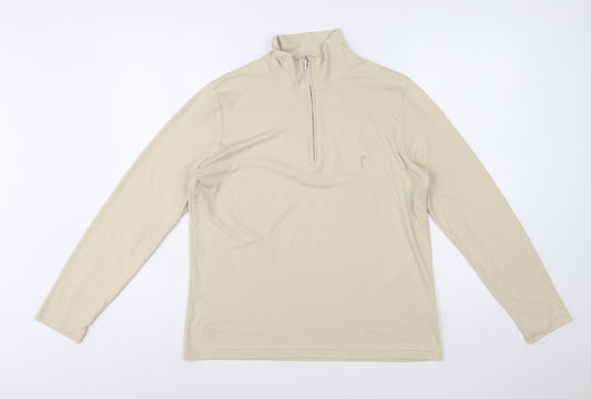 GOLFINO Beige Women's Size 16 Long Sleeve 1/4 Zip Golf Top
