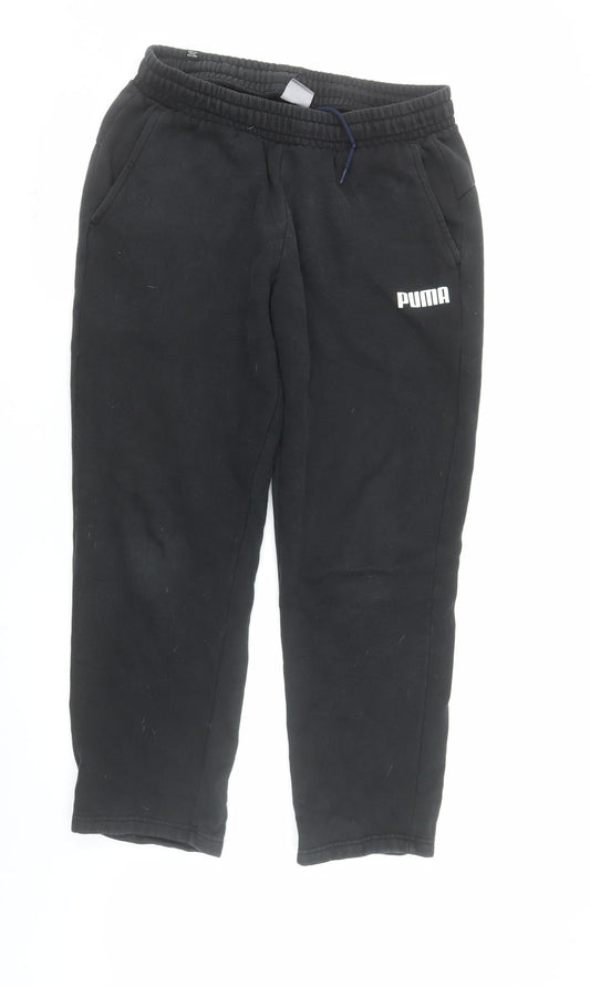 Puma Men's Black Large Jogger Sweatpants with Elastic Waist