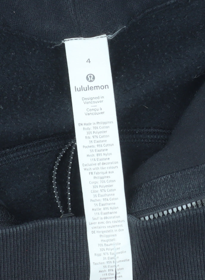 Lululemon Women Black Size S Full Zip Hoodie Cotton Blend