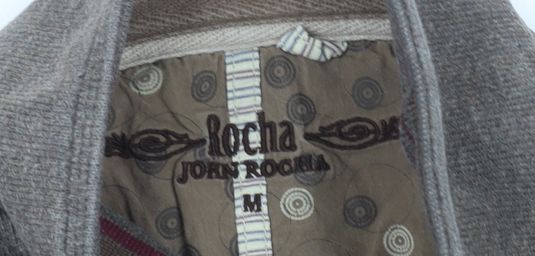 Rocha John Rocha Men’s Brown Cotton Henley Jumper M Casual Knitwear