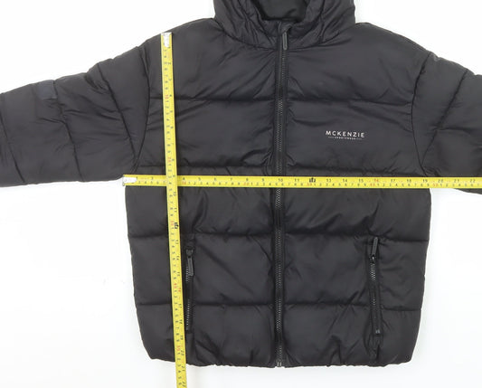 McKenzie Boys Black Hooded Puffer Jacket 10-12 Years Winter Coat