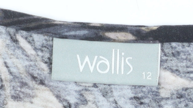Wallis Women's Multicoloured Animal Print 3/4 Sleeve Tunic Top Size 12