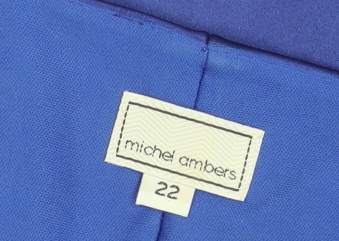 Michel Ambers Womens Blue Sheath Knee Length Formal Dress Size 22