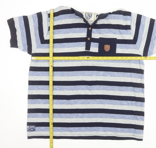 West Bromwich Albion Men’s Blue Striped 2XL Cotton Polo Shirt