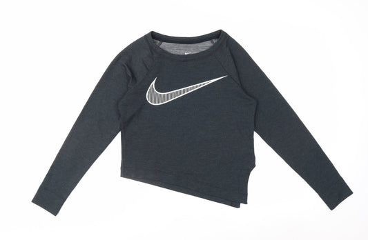 Nike Womens Black XS Dri-Fit Cropped Long Sleeve Sports Top