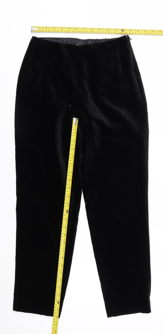Marks and Spencer Women’s Black Velvet Petite Size 10 Straight Trousers