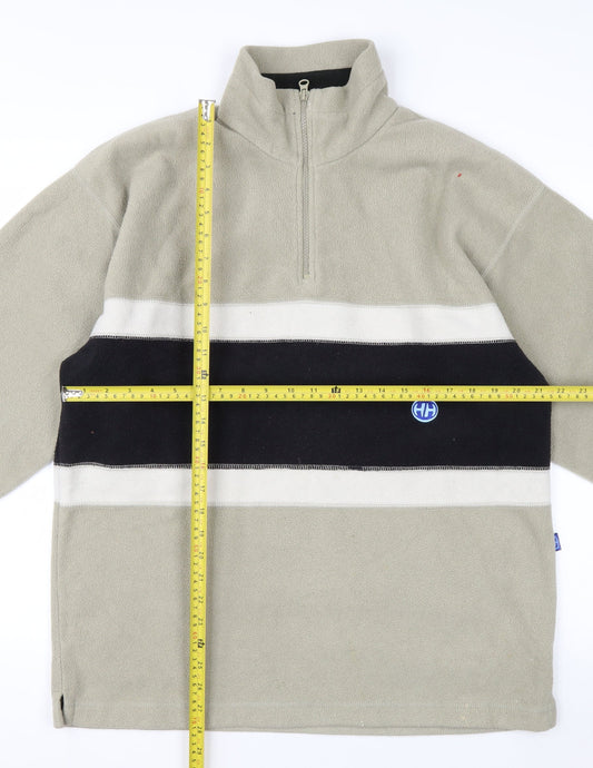 Helly Hansen Men’s Beige Fleece Sweatshirt M 1/4 Zip Outdoor Pullover