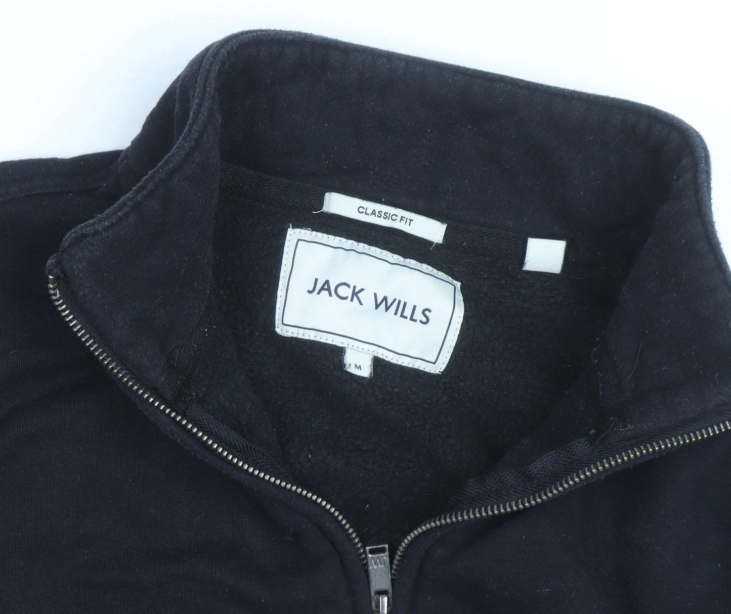Jack Wills Men's Black Quarter Zip Classic Fit Sweatshirt M