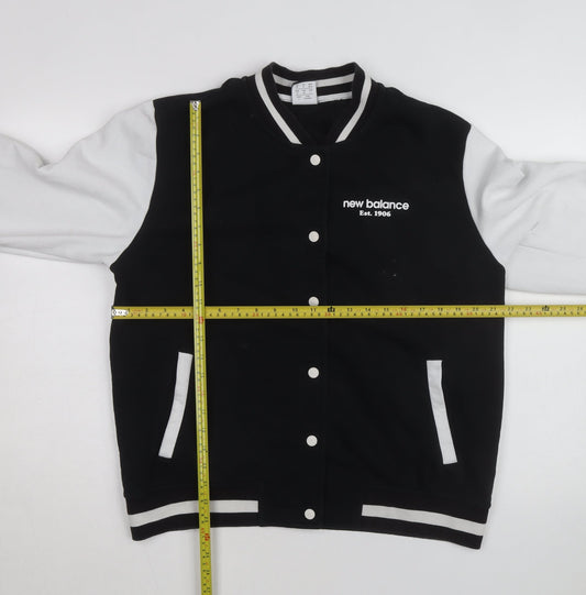 New Balance Men's Black Varsity Jacket M Cotton Blend