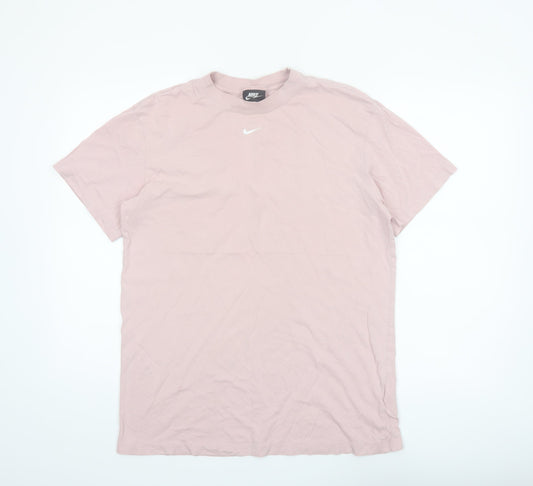Nike Men's Pink Cotton Crew Neck Short Sleeve T-Shirt Size S