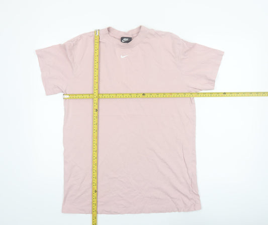 Nike Men's Pink Cotton Crew Neck Short Sleeve T-Shirt Size S