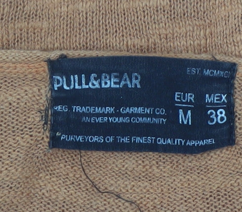 Pull & Bear Men's Brown Cotton Crew Neck Jumper Size M