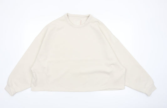 Nike Women Beige Dri-FIT Pullover Sweatshirt M Relaxed Fit