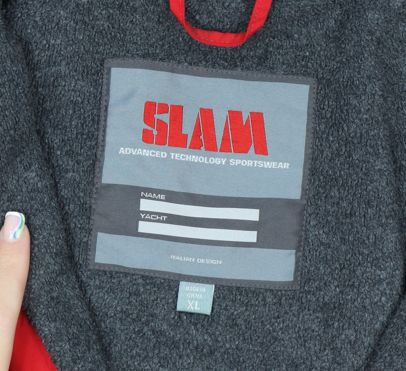 SLAM Men's Red XL Windbreaker Jacket Nylon Waterproof Lined Sportswear