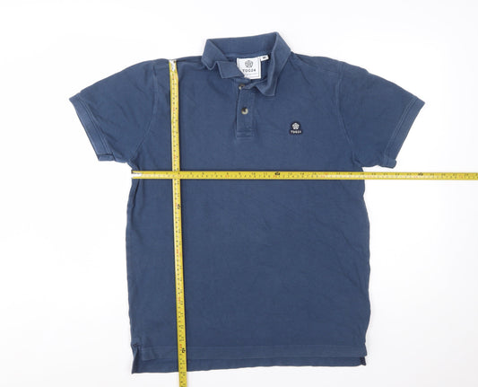 TOG24 Men's Blue Classic Cotton Short Sleeve Polo Shirt Size M