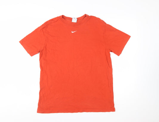 Nike Men's Orange Small Short Sleeve Cotton Crew Neck T-Shirt