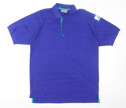Vintage Adidas Equipment Blue Men's L Polo Shirt Sportswear