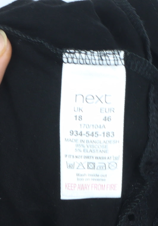 Next Women's Black Off Shoulder Ruffle Tunic Blouse Size 18
