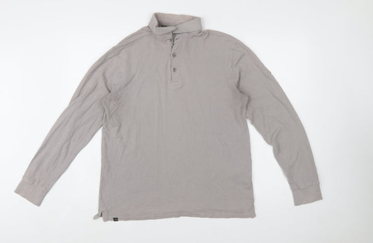 Regatta Men's Grey Long Sleeve Cotton Polo Shirt Size L
