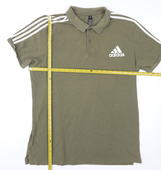 Adidas Men's Green XL Polo Shirt Short Sleeve Sports Logo
