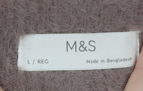 Marks and Spencer Women’s Brown L Fluffy Knit Winter Sweatpants
