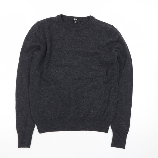 Uniqlo Men’s Grey Wool Crew Neck Jumper Size S Classic Fit