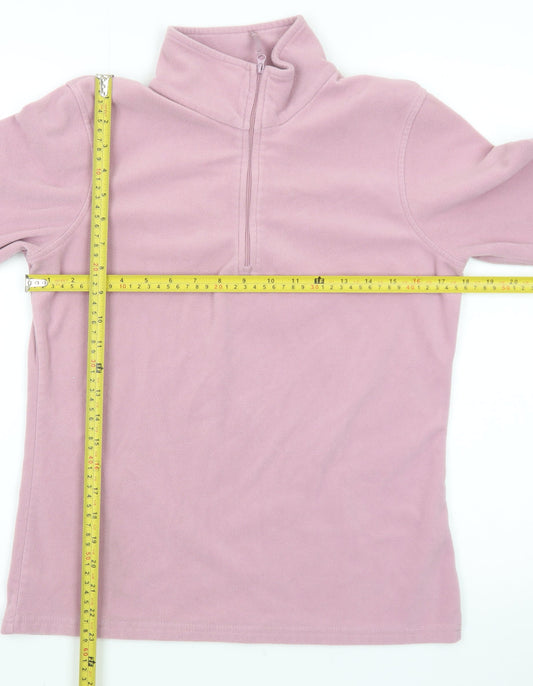 Mountain Warehouse Women’s Pink Fleece 1/2 Zip Pullover Hoodie M