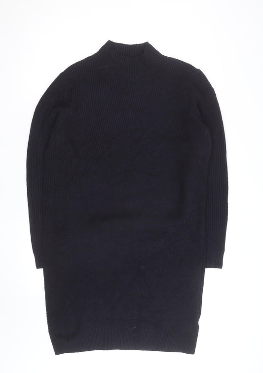 Marks and Spencer Men's Black Wool Blend Mock Neck Jumper M