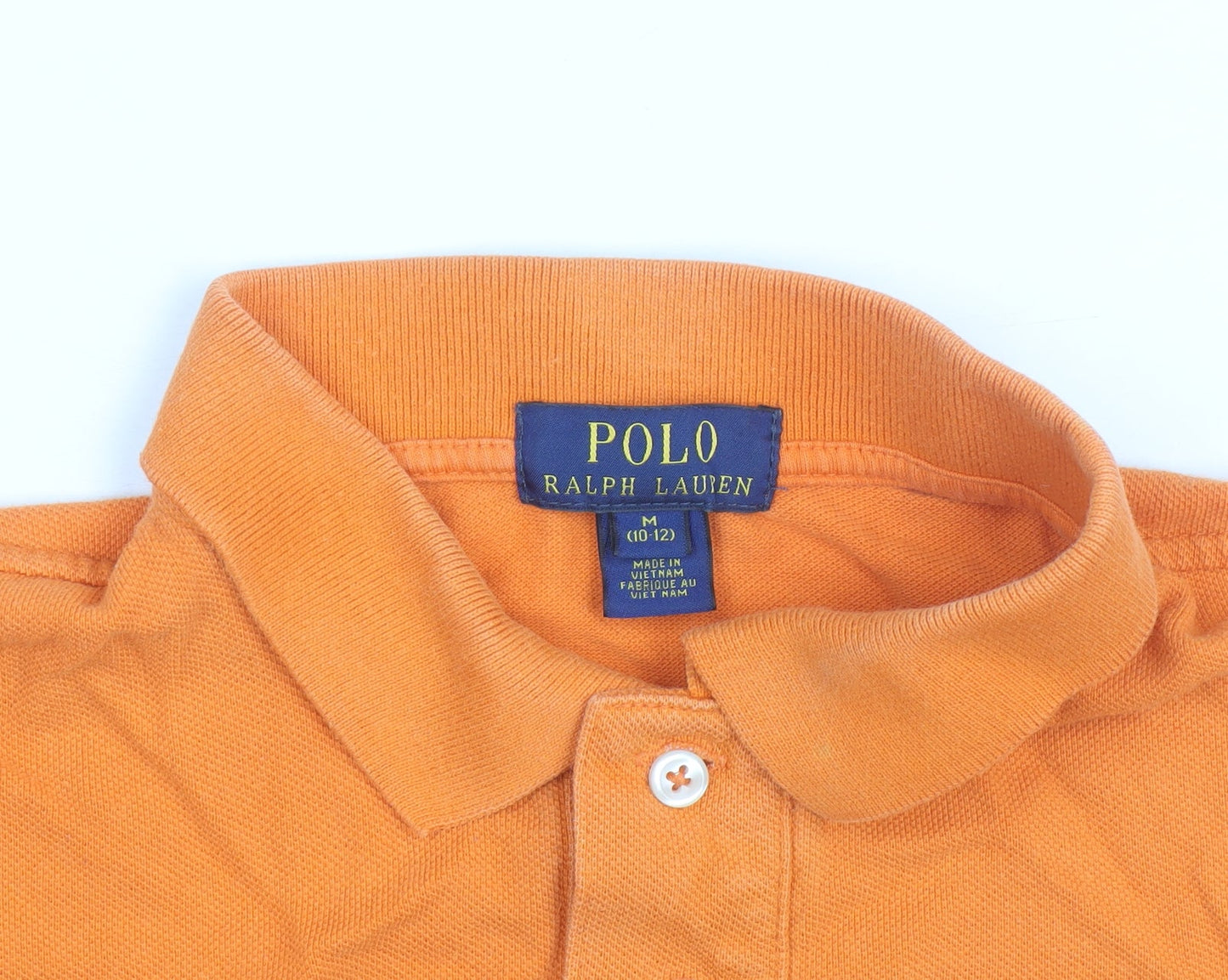 Polo Ralph Lauren Boys Orange Short Sleeve Cotton Polo Shirt M (10-12)