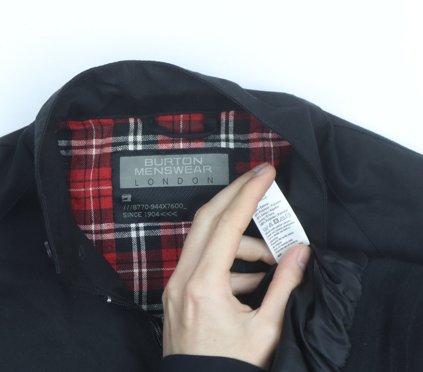 Burton Menswear London Men's Black Bomber Jacket Size S Cotton Blend