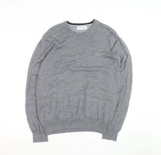 Lacoste Men's Grey Cotton Crew Neck Jumper Size S