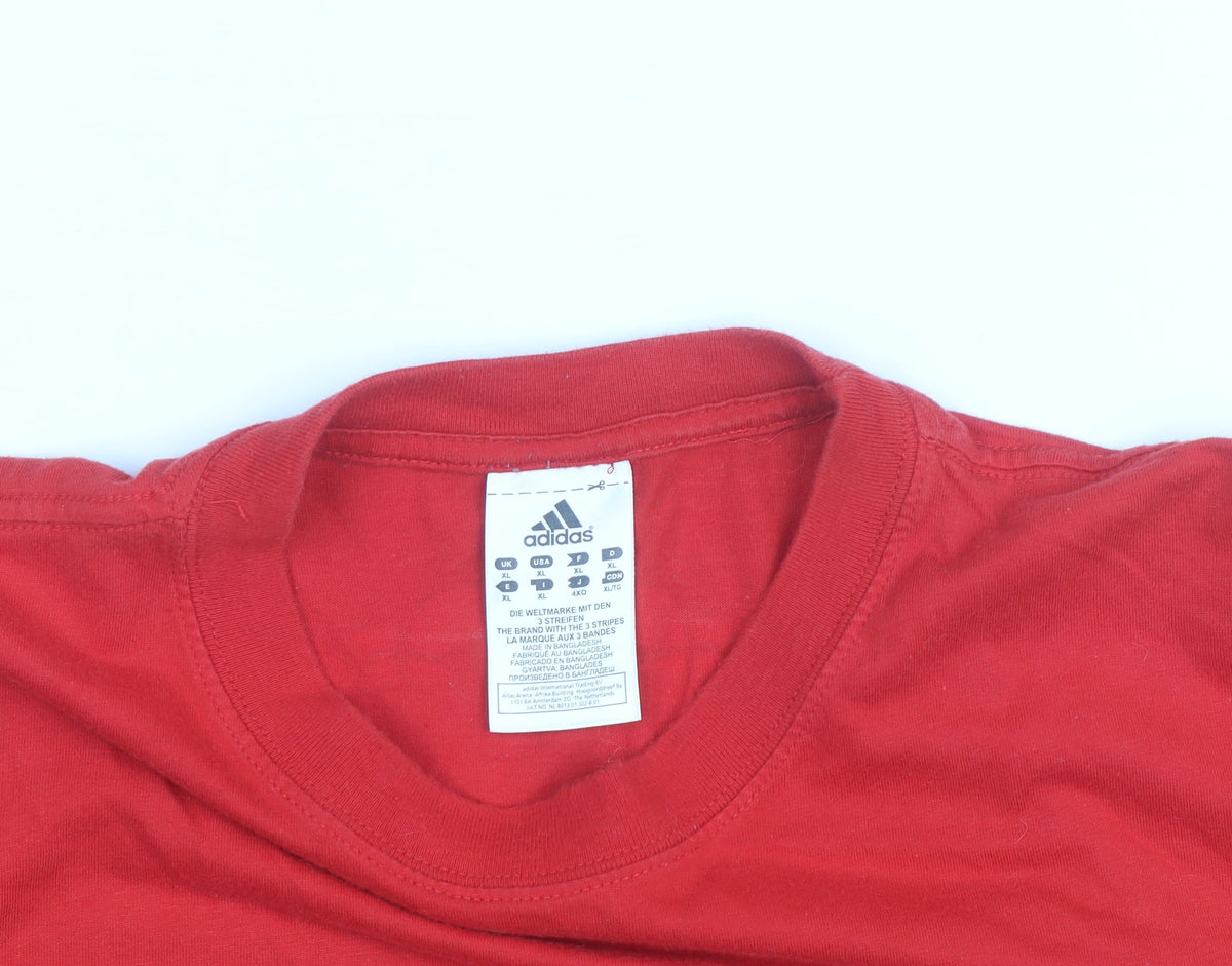 Additional view of Adidas men’s red england logo xl short sleeve sports t-shirt
