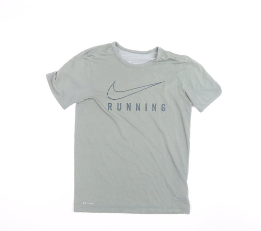 Nike Men's Grey Dri-FIT Running T-Shirt Size S Athletic Fit