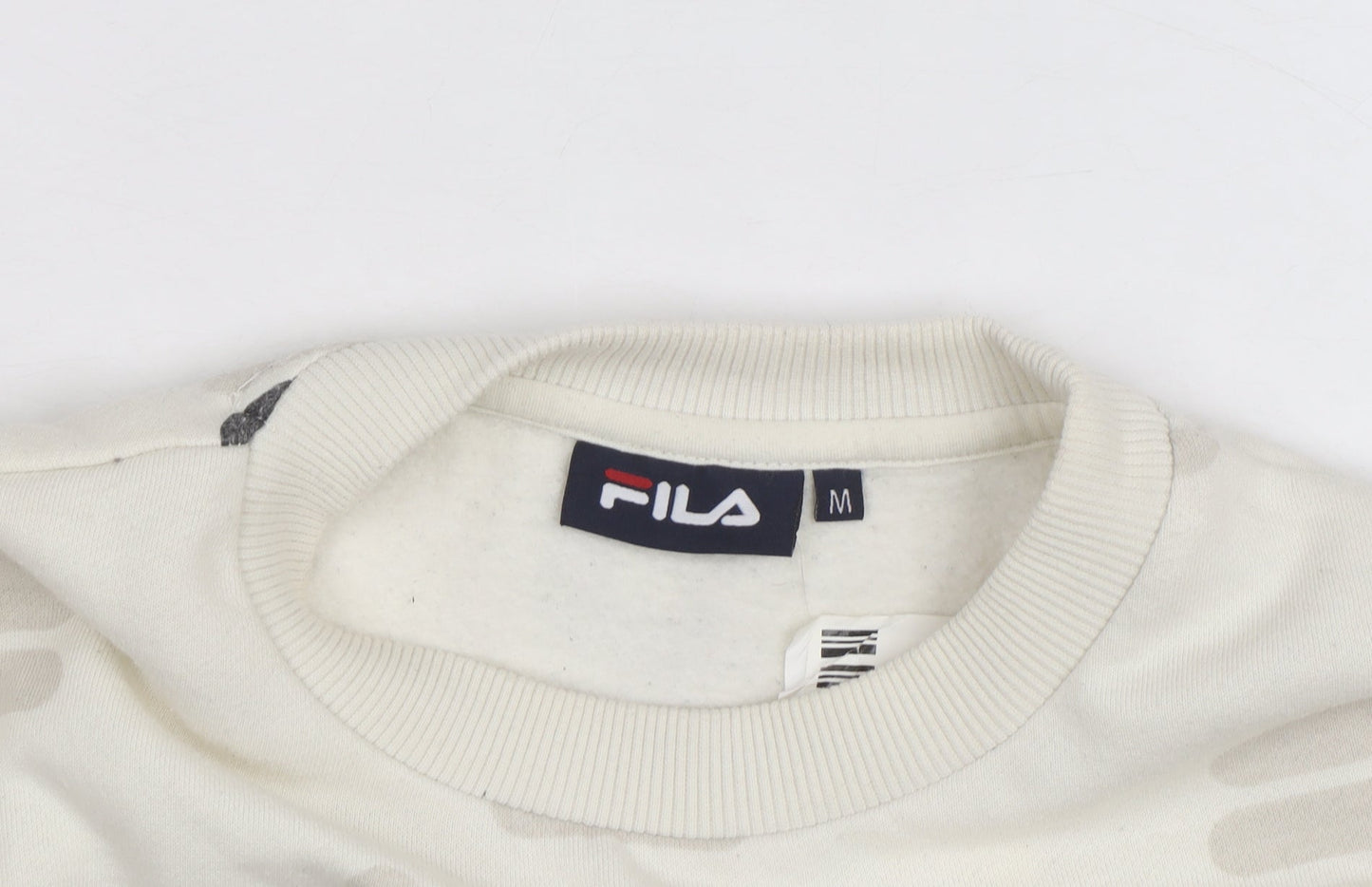 FILA Men's Beige Graphic Logo Pullover Sweatshirt Size M