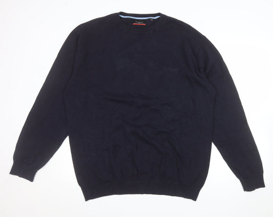 Pierre Cardin Men’s Blue 2XL Cotton Crew Neck Pullover Jumper
