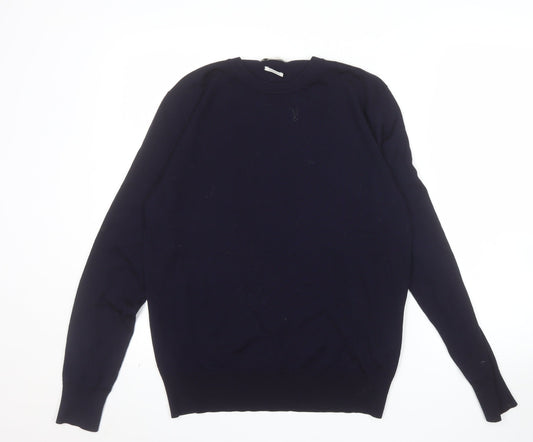 Ballantyne Men's Blue Wool Crew Neck Pullover Jumper Size M