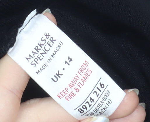 Marks and Spencer Womens Black A-Line Midi Skirt Size 14