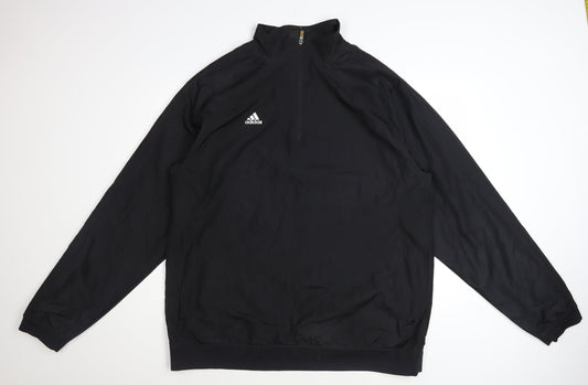Adidas Men's Black 2XL Basic 1/4 Zip Sports Jacket