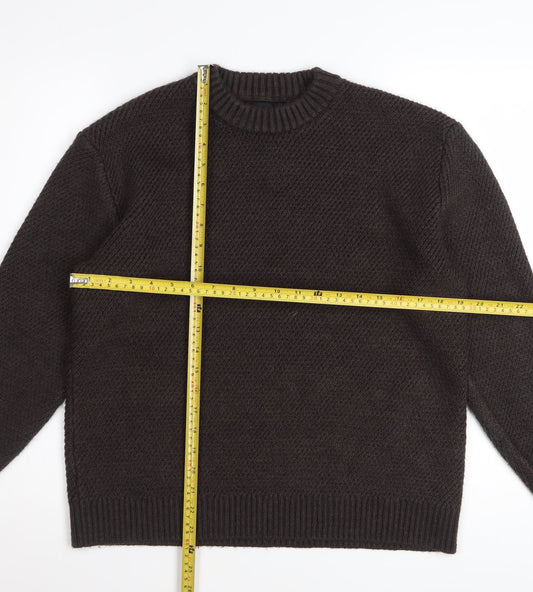 Next Men’s Brown Waffle-Knit Pullover Jumper Size L