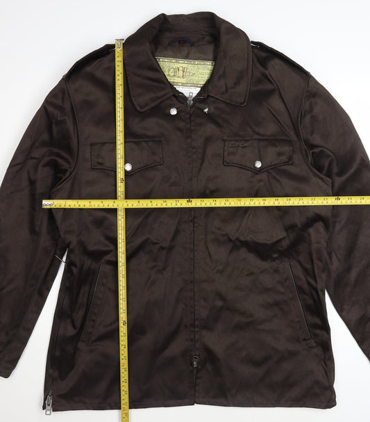 Evin Industries Men's Brown Military Style Polyester Jacket Size 46