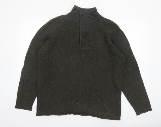 Rocha John Rocha Men’s Green 1/4 Zip Wool Blend Jumper L