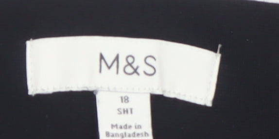 Marks and Spencer Women's Black Size 18 Straight Leg Stretch Trousers